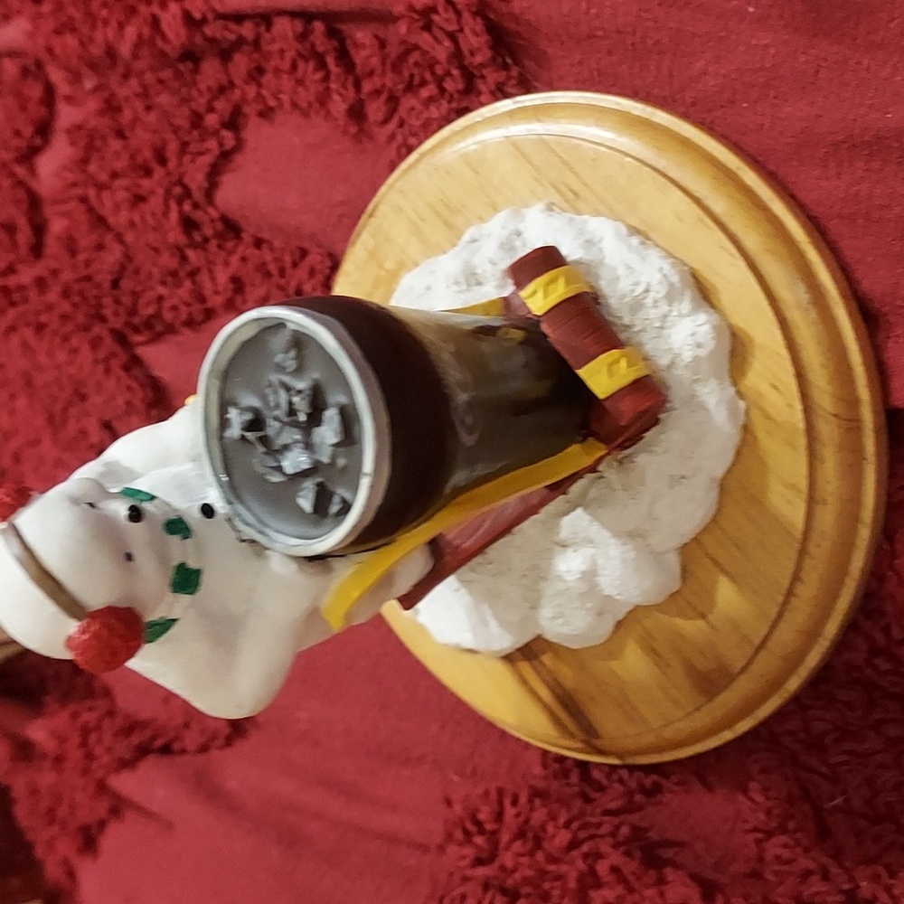 1990s Coca-Cola Collectible Sledding Snowman